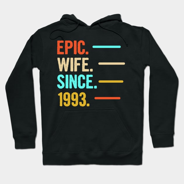 27th Wedding Anniversary Gift Epic Wife Since 1993 Hoodie by divawaddle